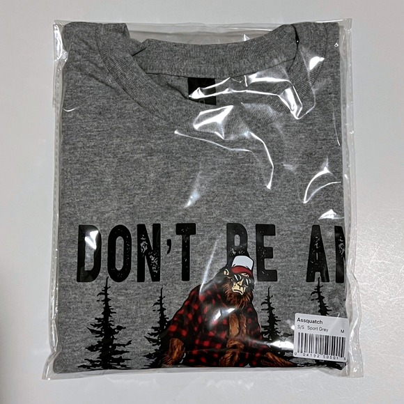 Don't Be An Assquatch Bigfoot T-Shirt Sport Gray Size Medium NEW - Picture 5 of 6
